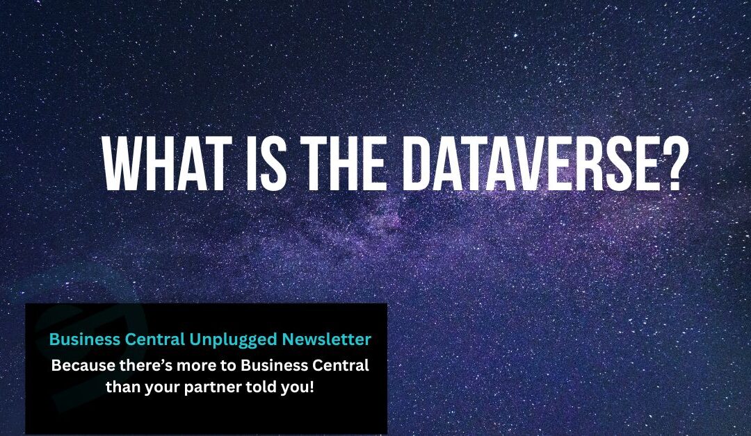 Image of a distant galaxy with text 'What is the Dataverse'