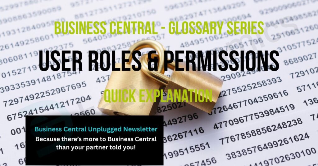 Two padlocks locked together on a background of a series of codes. Overlay text says 'User Roles and Permissions - Quick Explanation'