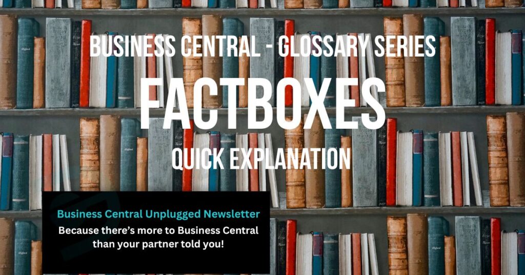 An image of bookshelves with overlay text 'Fact Boxes - Quick Explanation'