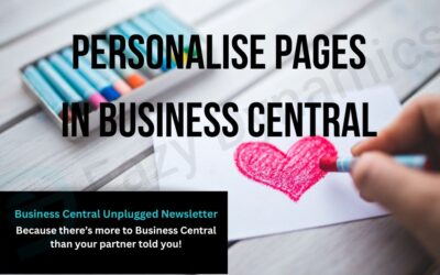 Personalise Pages in Business Central